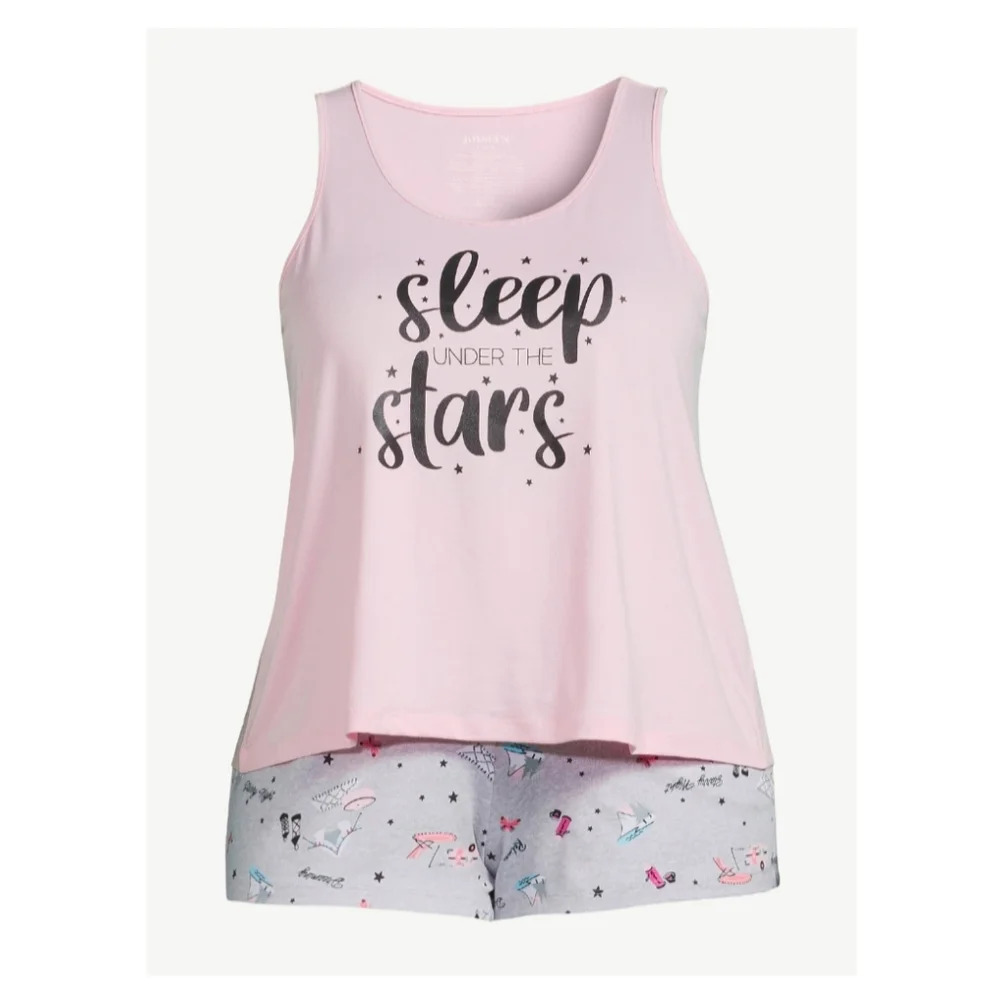 Joyspun Women's Print Tank Top and Shorts Pajama Set "Sleep Under the Stars" NWT